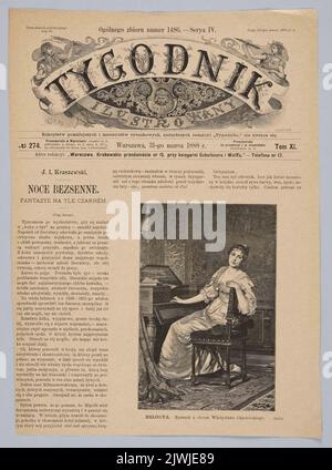 Reproduktion eines Gemäldes: Władysław Czachórski (1850-1911), Eine Melodie ; aus: 'Tygodnik Ilustowany', 1888, no. 274, S. 193. Tygodnik Ilustowany (Warszawa ; czasopismo ; 1859-1939), Herausgeber, Brend`amour, Richard (1831-1915), Holzfäller Stockfoto